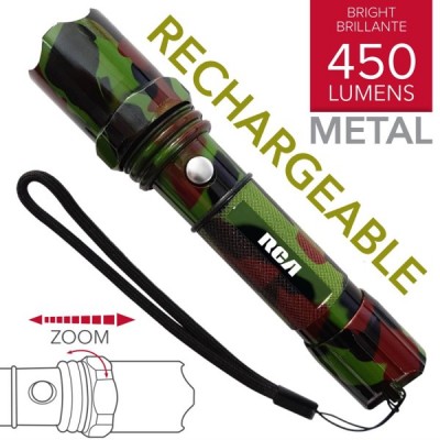 Lampe de poche RCA en métal tactique rechargeable de 6" RLF773